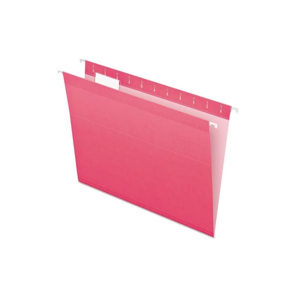Tops Business Forms Pendaflex, COLORED REINFORCED HANGING FOLDERS, LETTER SIZE, 1/5-CUT TAB, PINK, 25PK 415215PIN - main